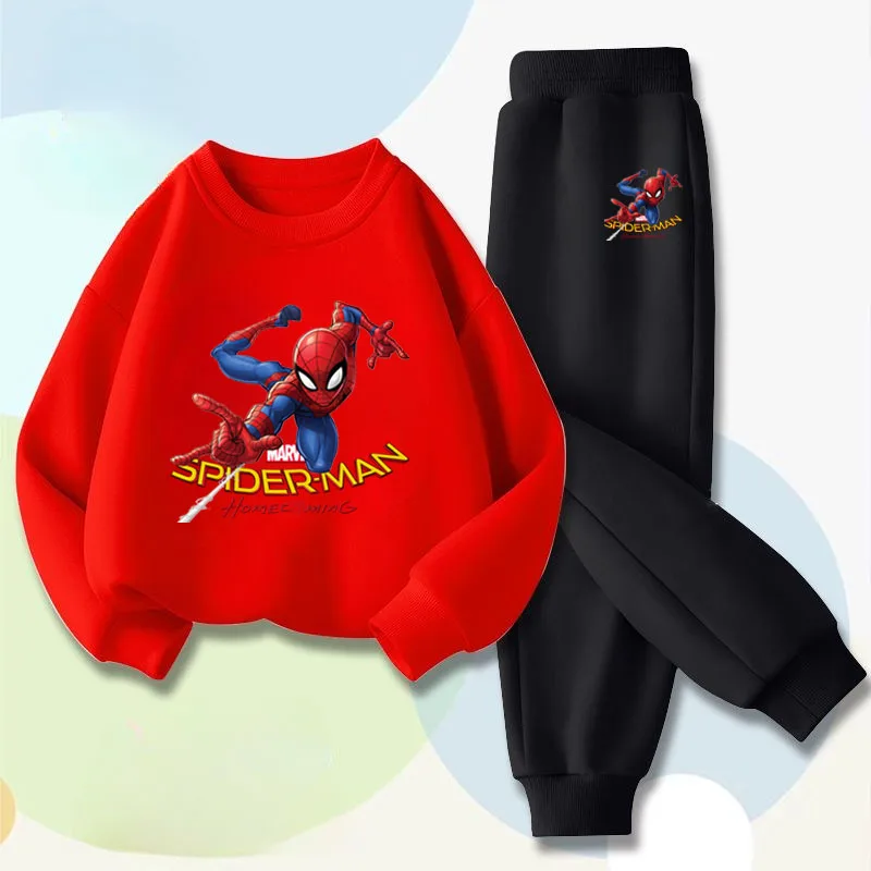 Disney Boys 'Sucshirt Set Spider Man Childer's Pullover Pants 2-Piece Set Priedušná jarná a jesenná skladovacia súprava nového štýlu