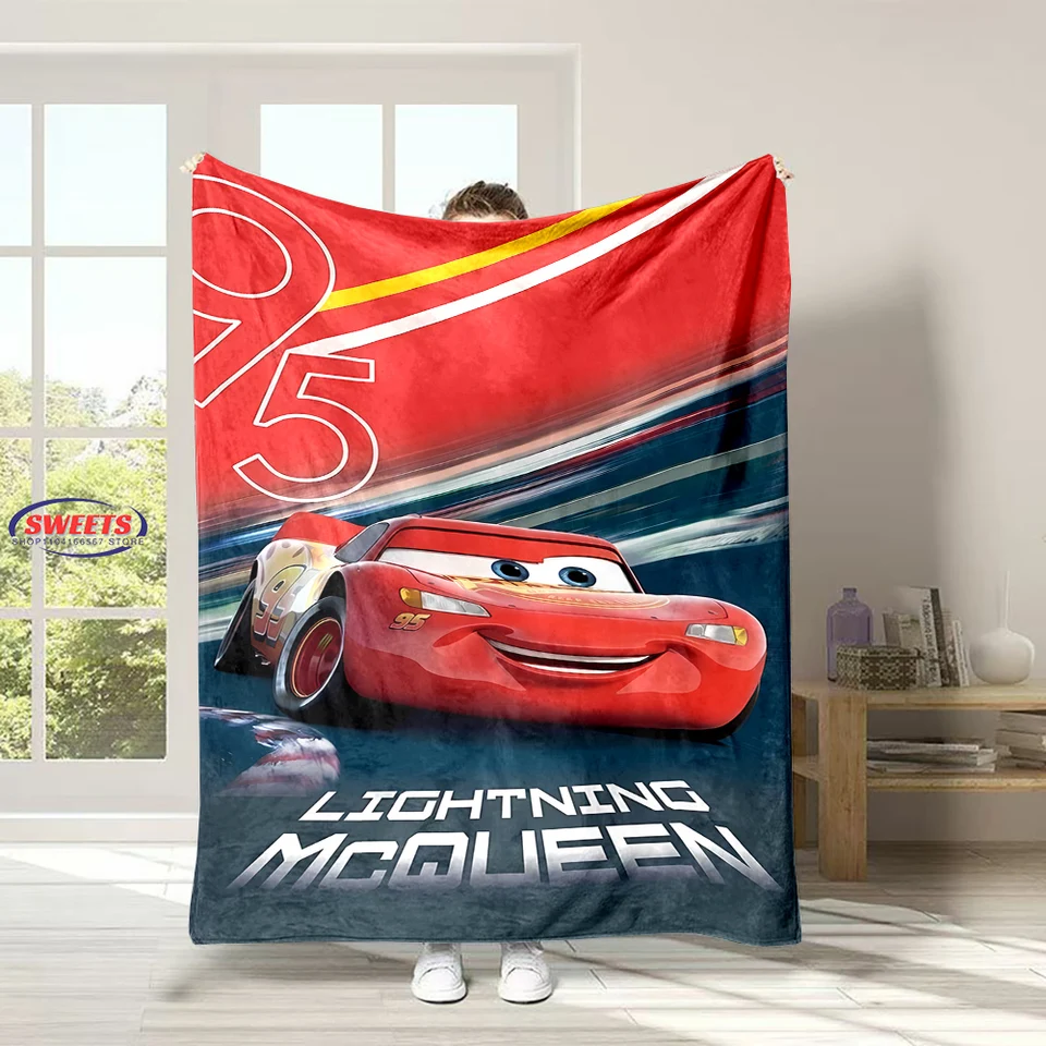 Disney Cars McQueen prikrývka na pohovku posteľ Cover Four Season Soft Fluffy Quilt Deka, flanel hodte vonkajšiu výlet do voľného času