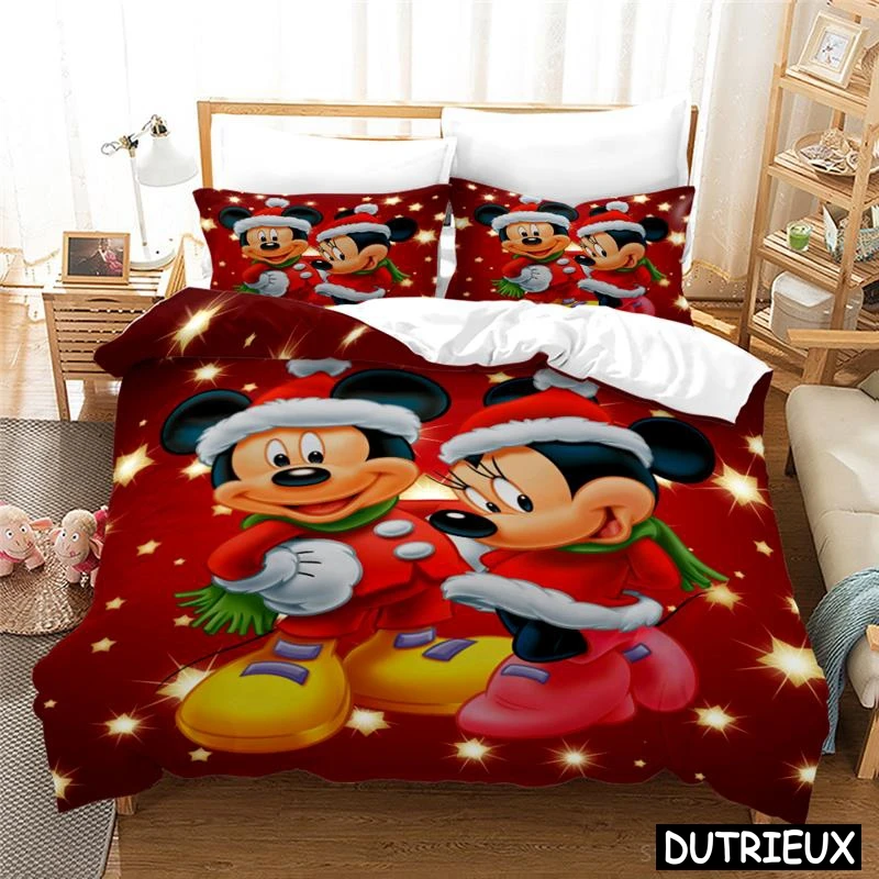 Disney Cartoon Bedding Set Mickey a Minnie Mouse 3D Tlač obliečok