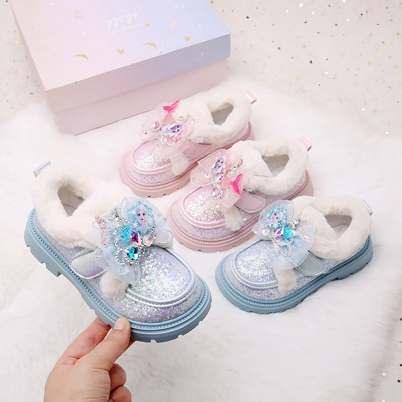Disney Cartoon Boys Frozen Cute Plippers Neformálne topánky s LED svetlom mäkkých športových topánok pre deti darček