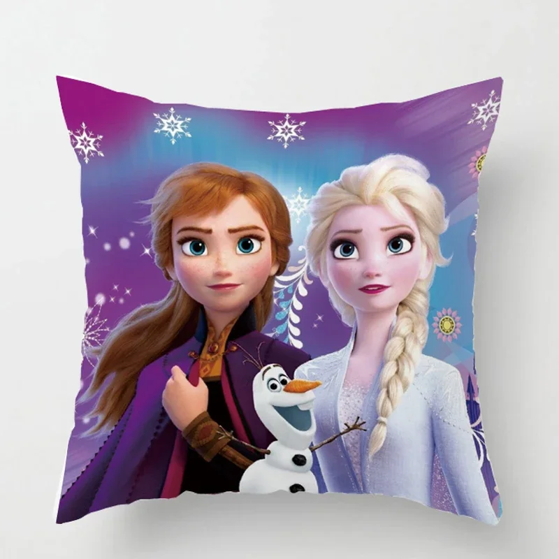 Disney Cartoon Cushion Cover Frozen Elsa Anna princezná vankúš dekoratívna/zdriemavá miestnosť Sofa Detský detský darček pre dievča 40x40cm