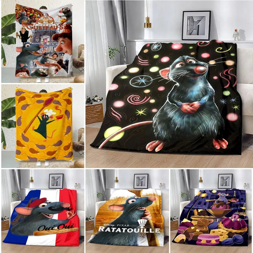 Disney Cartoon Cutoon Ratatouille tlačená prikrývka piknikové prikrývky teplé prikrývku mäkká pohodlná prikrývka domáce cestovanie k narodeninám darček