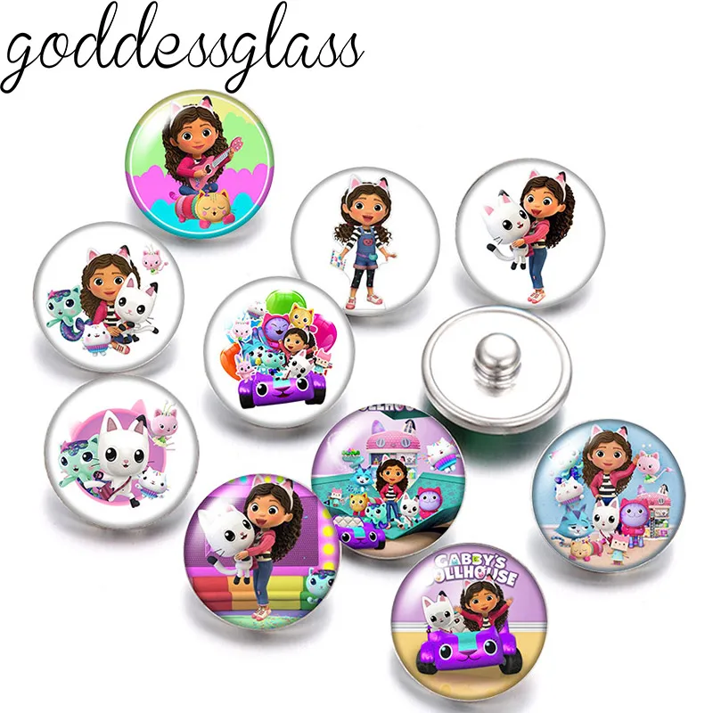 Disney Cartoon Gabby Dollouse Girl Hudba 10ks Round Photo 12 mm/18 mm snímka