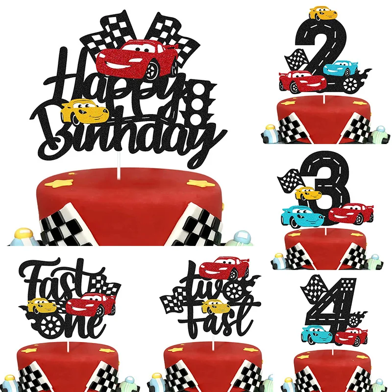 Disney Cartoon Lightning McQueen Car Téma narodeninová torta Topper Car Racing Boy narodeniny bábätko torta koláča dekorácie Dodávky