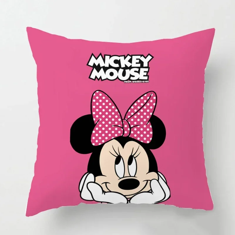 Disney Cartoon Mickey Minnie Mouse Boys Dievča Cushion Cover Cover Domáca dekorácia rozprávka Tale Princess Hero Heroine vankúš