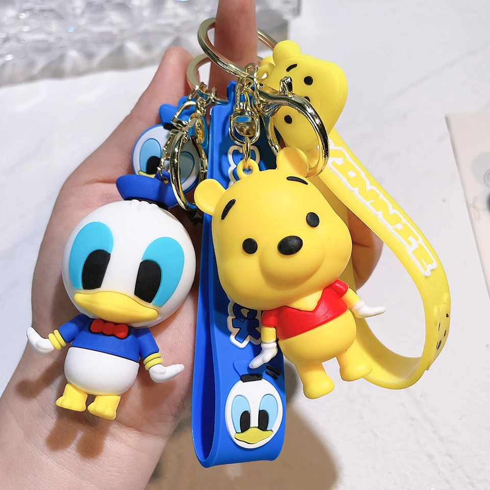Disney Cartoon Mickey Mouse Keychain Minnie Donald Duck Dack Daisy Cute Doll Doll Keyring módny pár ornament