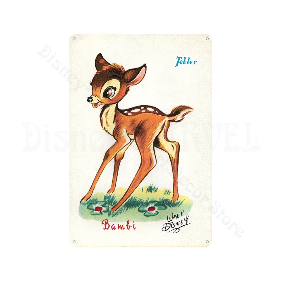 Disney Cartoon postava kovová značka Bambi Funny Cartoon Cin Cin Sign kov kovový plagát vintage stylové nálepky na stenu kovové plakety pre dekoráciu