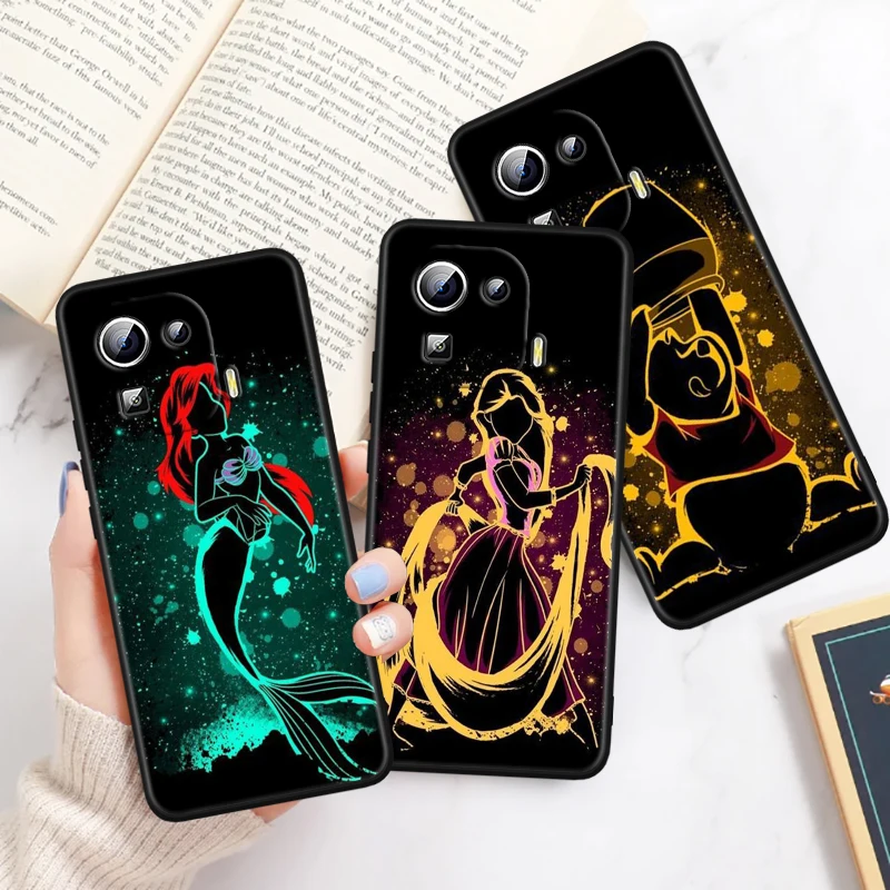 Disney Cartoon Princess Beauty for Xiaomi Mi 14 13T 13 12T 12 11T 11i 11 10T 10 Pro Lite Ultra 5G Black Funda Phone Pase Case