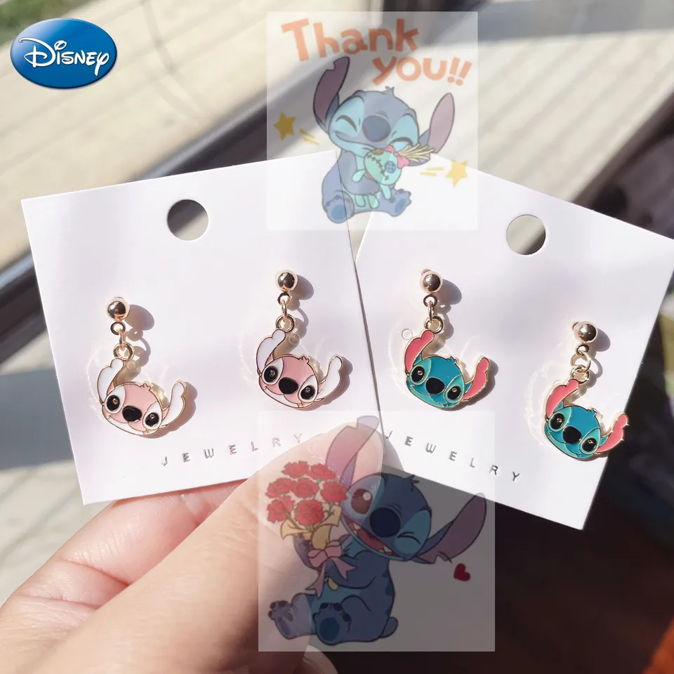Disney Cartoon Stitch Náušnice Prispôsobené anime angie uši gombíky Študentské dievčenské náušnice náušnice Náušnice DECHODNÁ DETROBRATION