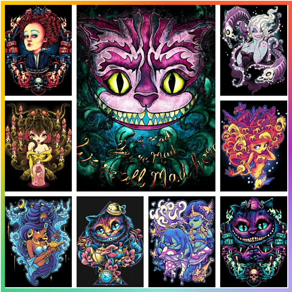 Disney Cheshire Cat Cartoon Rabbit Diamond Painting 5D DIY Cross Stitch Sada Nové prílety