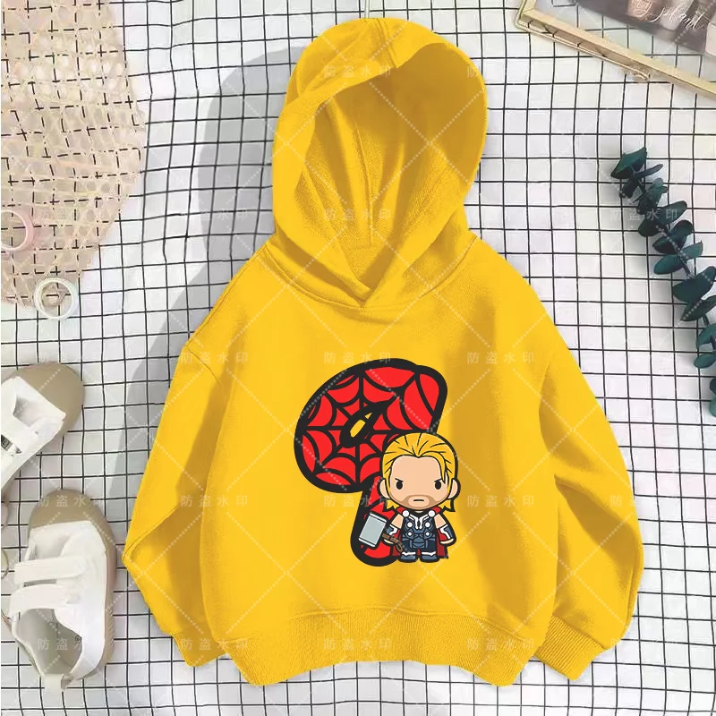 Disney Children Top Kawaii Girl Boy Karikatúry chlapec detské oblečenie Narodeniny Číslo 3-12 mikiny Spiderman Disney Kawaii Karikatúry deti