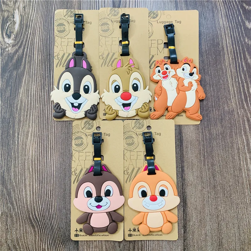 Disney Chip Dale Anime Anime Luggage Tags Cartoon Tag Tag Travel Doplnky držiak na štítok