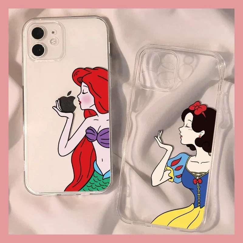 Disney Clear Snehulien bieleho telefónu pre iPhone 16 15 14 11 12 13 Mini Pro Max 7 8 Plus xr xs SE Alice Soft Silikone Cover Funda