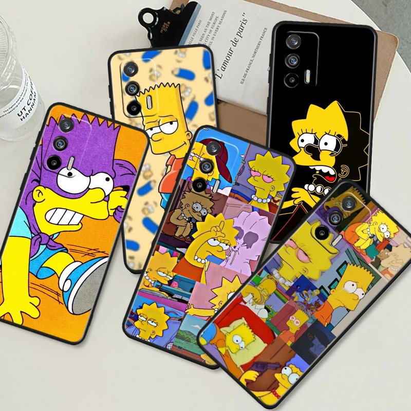 Disney Cute Simpson pre Oppo Realme GT Neo 5 S 10 9i 8i 7i 6s 5 Narzo 50i 50A 240W Pro Plus čierny mäkký puzdro