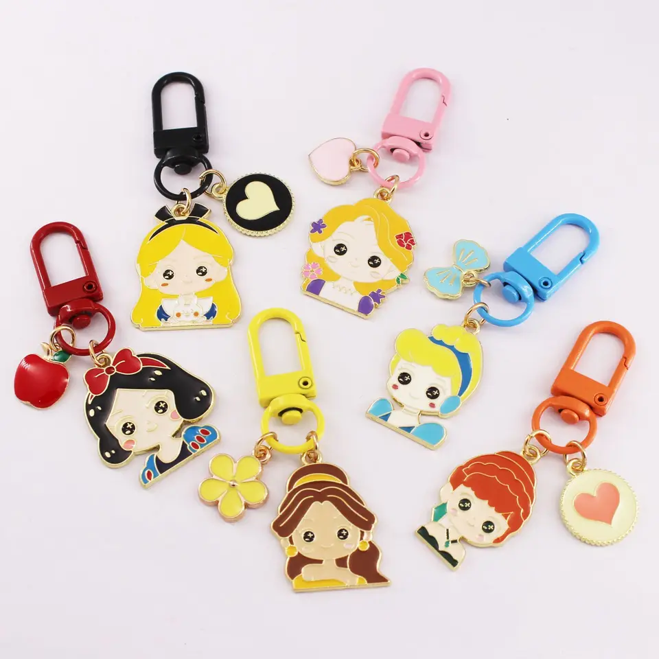 Disney Cute Snehulienka Popoluška Keychain prívesok vynikajúca taška zipsová pracka ako darček pre priateľov