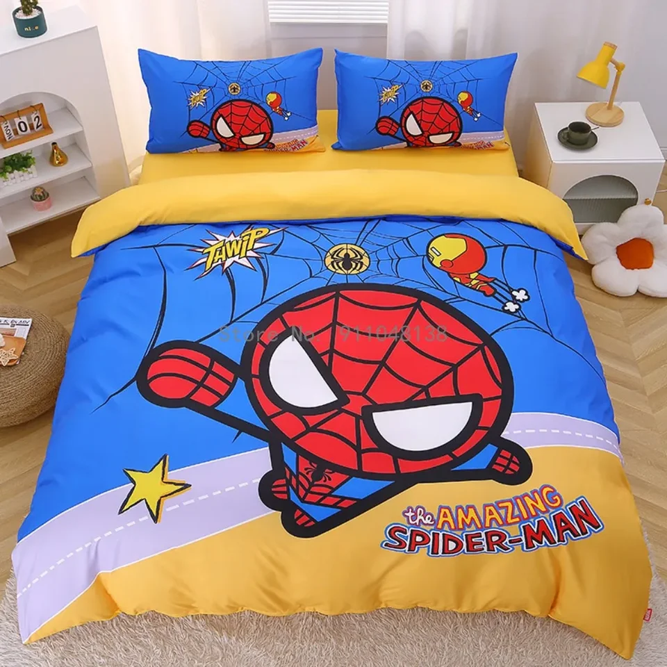 Disney Cute Spiderman Bedwing Set Set Listov vankúš Single Twin Full Bedloties Deti Klenoty dospievajúci posteľ spálne set obaly