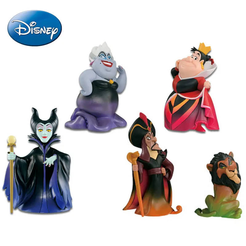 Disney darebákovi akčné figúrky hračky leví kráľ jazva Ursula jafar Maleficent červené srdce kráľovná anime figuríny Zbierka bábik