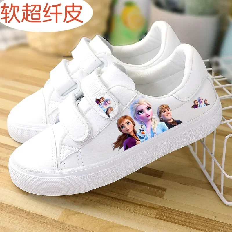 Disney Detské plátno topánky Frozen Elsa Low Top Girls's Shoes Pu Autumn Priedubné non -šmykľavky ležasné topánky