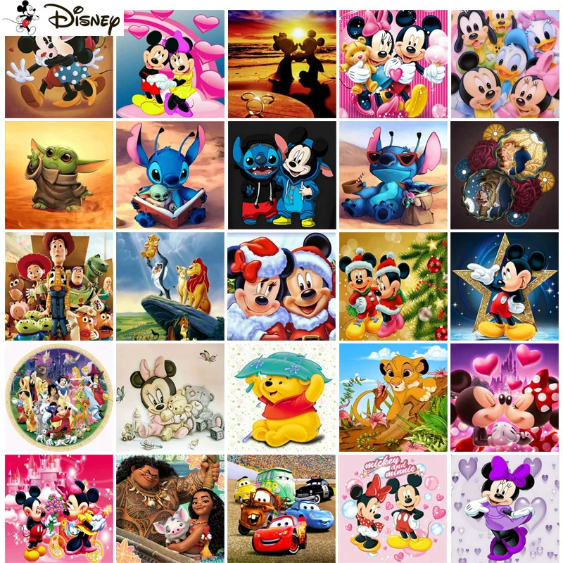 Disney Diamond Painting Cross Stitch Pattern 5d Diamond Winkloidy Karikatúra Mickey Mouse Winnie the Pooh Lion King Diamond Art