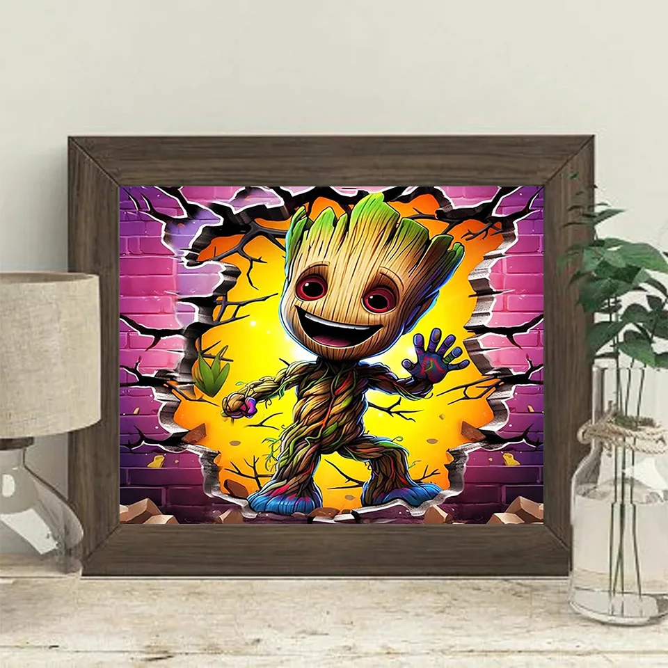 Disney Diamond Painting Groot Rinestone Pictures Predaj mozaiky karikatúra remeselnícka súprava 5d