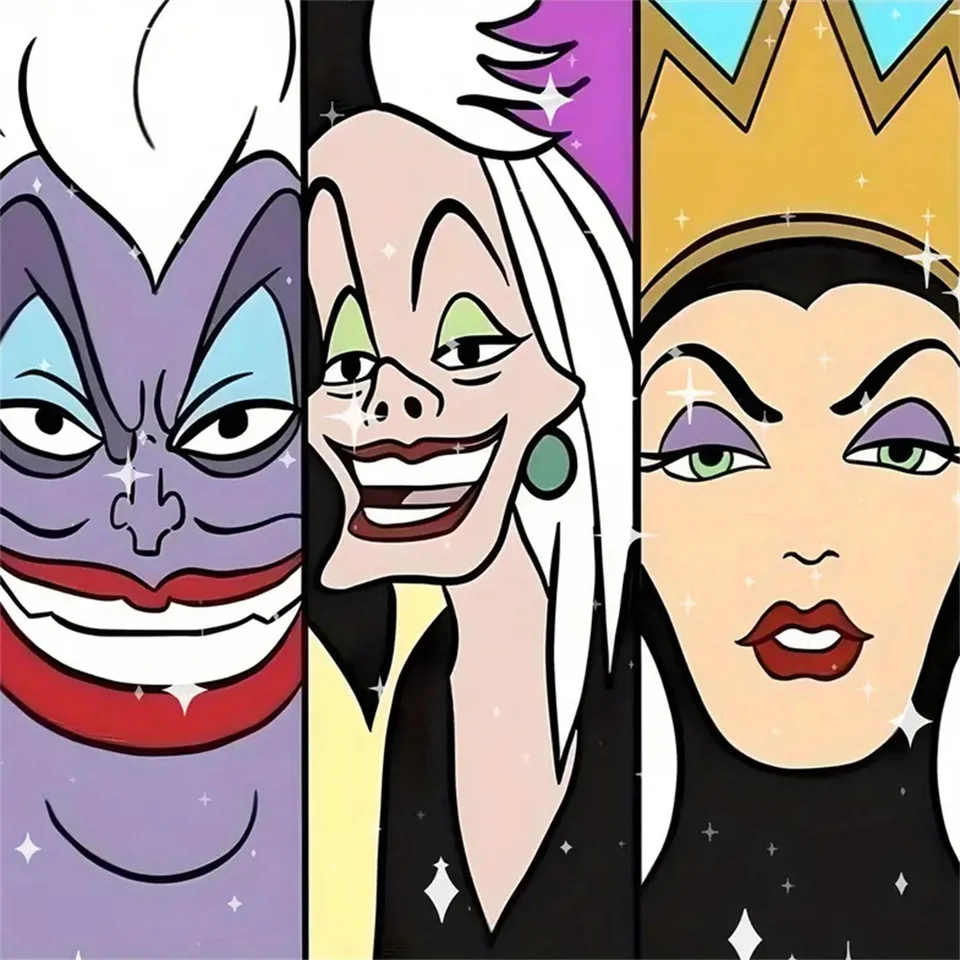 Disney Diamond výšivka Ursula Full Displej karikatúry Mosaic Evil Queen Obrázok kamienok maľba darebákov darebákov cruella