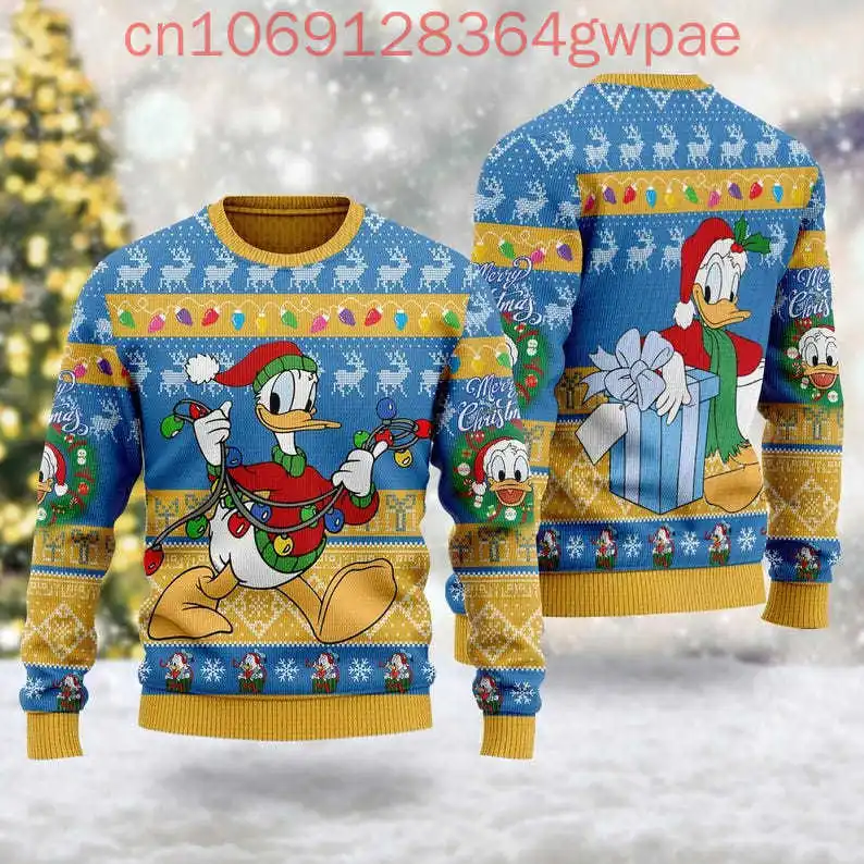 Disney Donald Duck Škaredý vianočný sveter Mickey Mouse Movie Vianocová postava vianočný darček pre mužov