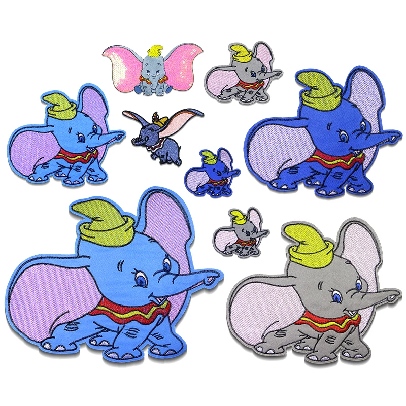 Disney Dumbo Flying Elephant Shiny Icon Aplikácia výšivok na odevy šiť náplasť na nálepkách