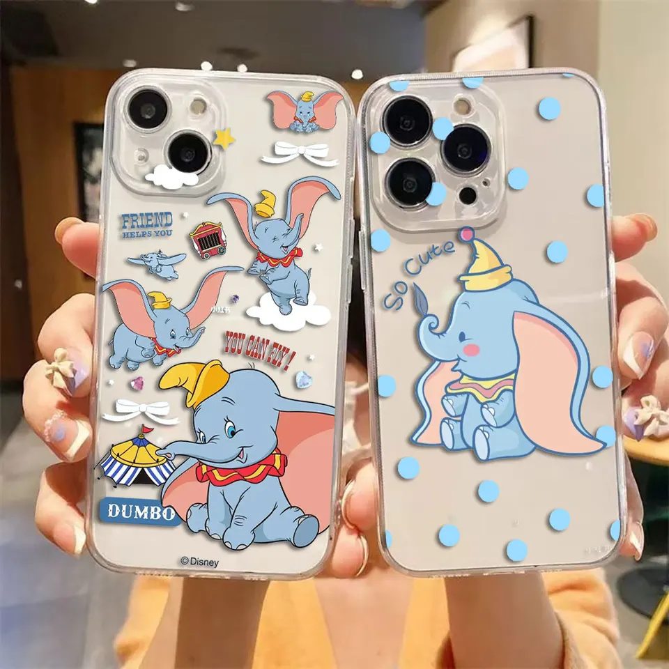 Disney Dumbo Slon Cover Cover Clear Case pre Oppo Reno 12 11 11f 10 8Z 8T 7 7Z 6 6Z 5G 5F Nájdite x3 Lite Silikone Case