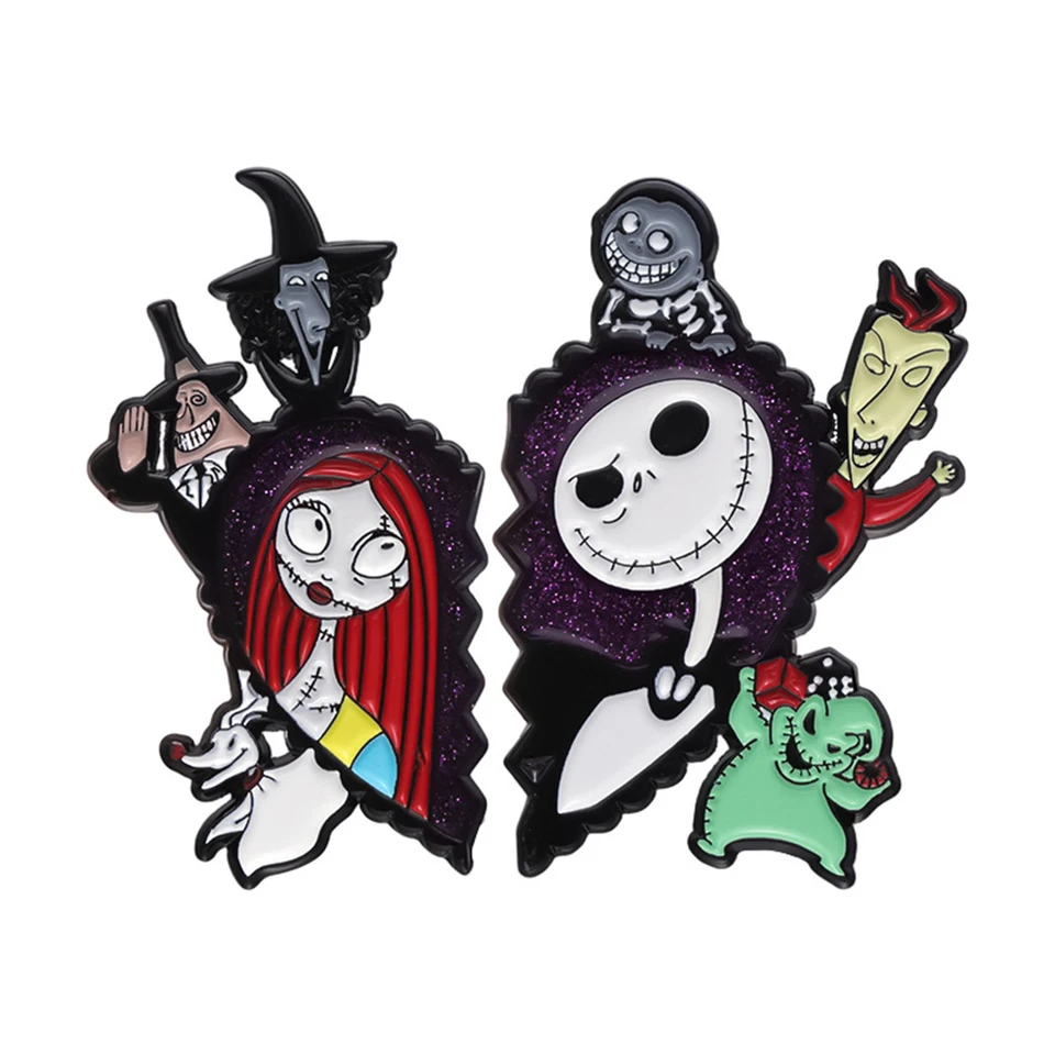 Disney Film The Nightmare pred vianočnými smaltmi, Purple Dream Jack a Sally, Oogie Boogie Zero Brošes, odznaky Darčeky