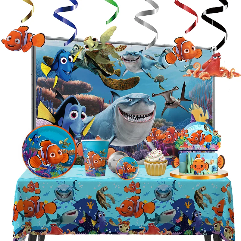 Disney Finding Nemo Svadobné dekorácie jednorazové stolové dekorácie a doplnky balónové nálepky Detské dekoratívne zásoby
