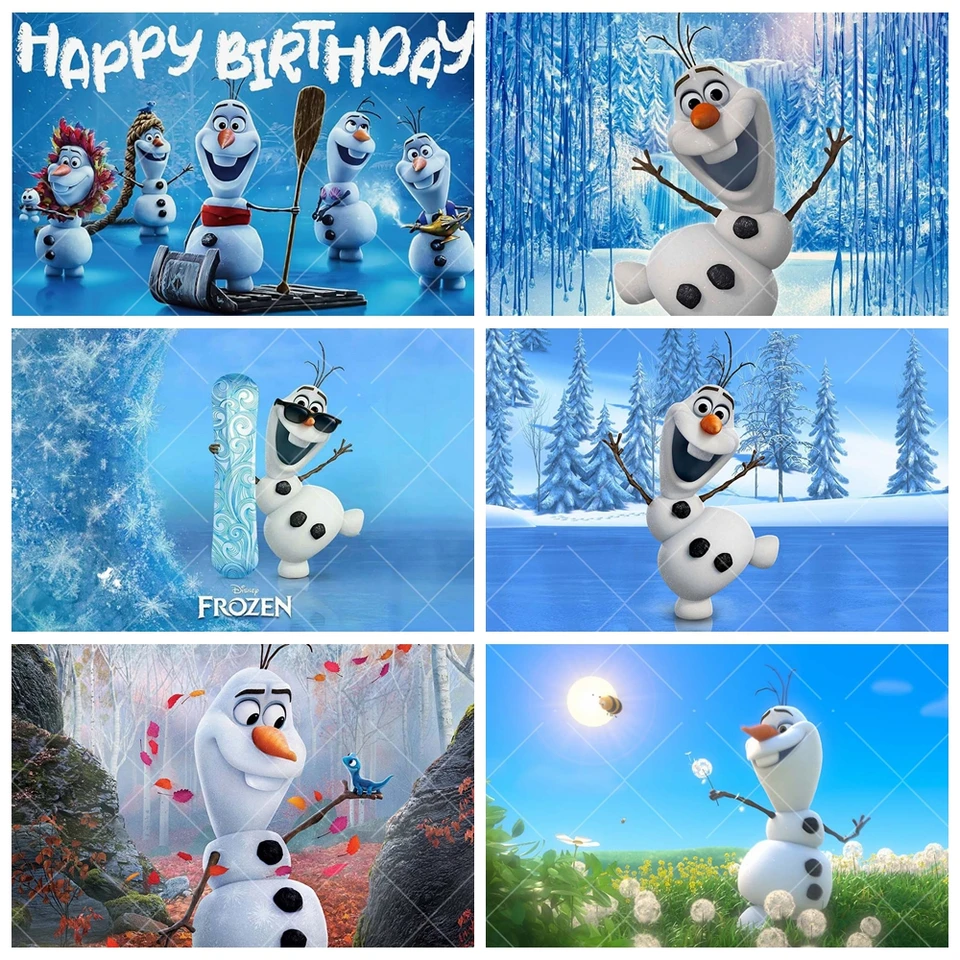 Disney Frozen Cute Olaf Modré pozadie prispôsobené dievčaťu princezná narodeninová oslava bábätká banner dekorácie