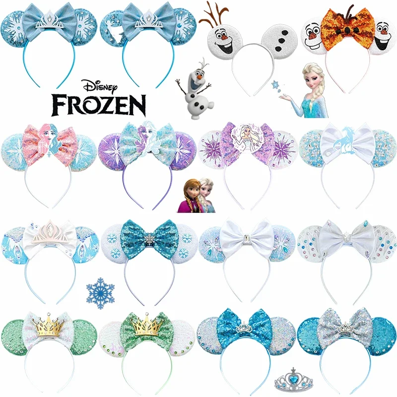 Disney Frozen Headbands Ženy Anna princezná Elsa korunka Kôra vlasové doplnky pre dievčatá Snowman Olaf Snowflake Ears Head Band Kids