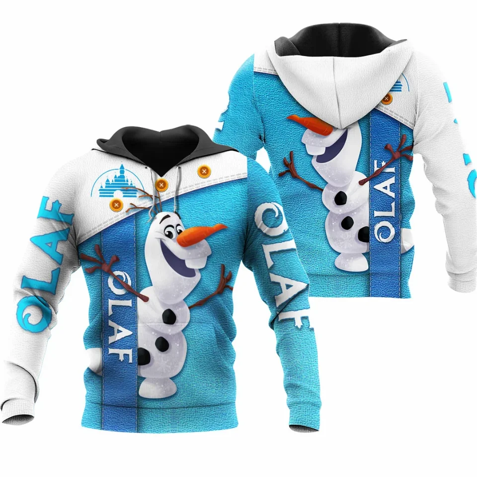 Disney Frozen Olaf 3D tlačené mikiny pánske dámske dámske mikina Disney Zipper Hoodie Harajuku Streetwear Kids Pullover Hoodie Hoodie