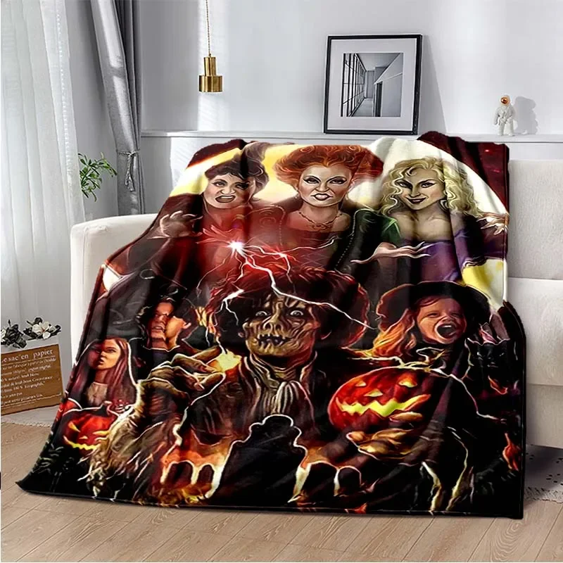Disney Halloween Heksen Deken Hocus pocus tlač flanelen deken voor slaapkamer woonkamers gouch en huis gothic heks deken dekor