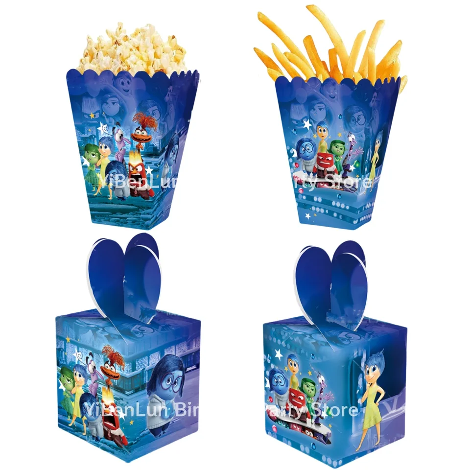 Disney Inside Out Darčeková krabica Narodeniny dekorácie Riley Joy Popcorn Box Cookies Cookies Cookies Candy Box Baby Shower Detská darčeková večierka Dodávky