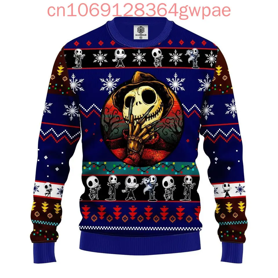 Disney Jack Skallington a Sally Ugly Sweater Pánske dámske topy nočná mora pred vianočným svetrom