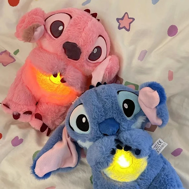 Disney Kawaii Dýchací steh anjel Plys Hray Hray Doll Cartoon Anime figure Sleeping Companion Zvuk a ľahké peluches detské darčeky