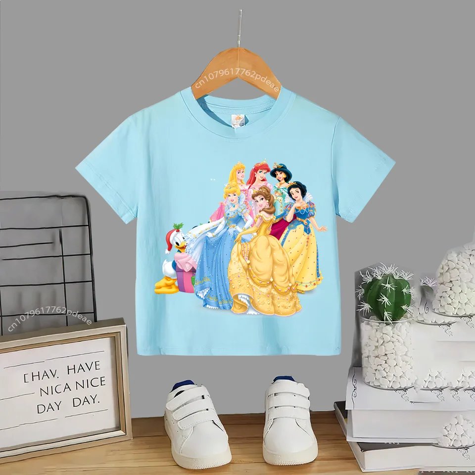Disney Kids 100% bavlnené tričko Láska sa pripojiť k zábave Donald Duck Print Teen Casy Cotton Tričko Tričko Dievčatá s krátkym rukávom Top