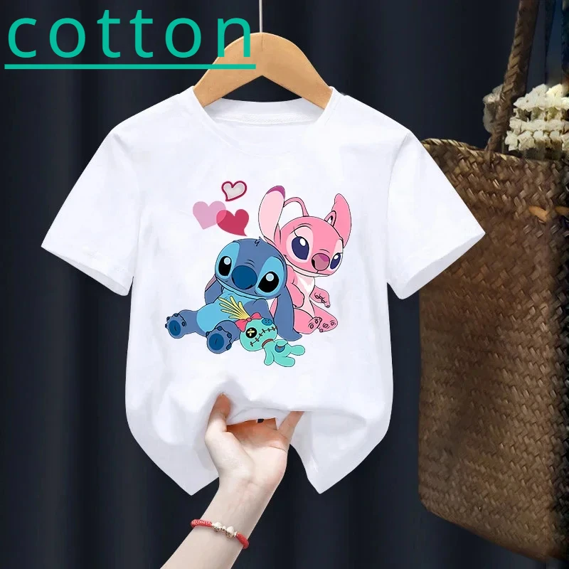 Disney lilo steh deti Detské tričko Kawaii T košeľa anime karikatúry deti ležérne oblečenie Tee tričko dieťa dievča chlapče móda y2k top
