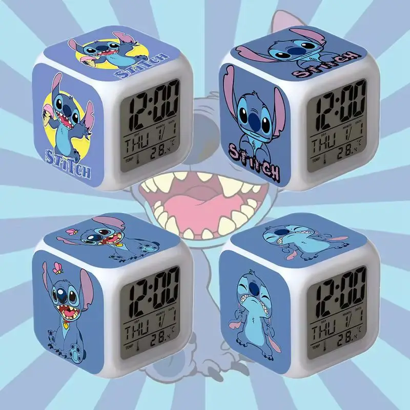 Disney Lilo Stitch Alarm Alarm LED Digitálne svetlá meniaci