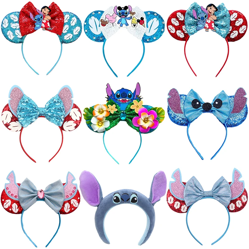 Disney Lilo Stitch Ears Headbands for Girls Kids Mickey Mouse Hairbands Dámske flicky luky na vlasy