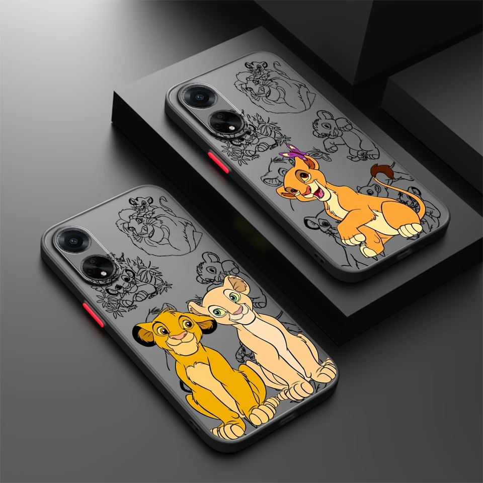 Disney Lion King Frosted Trivecent pre OPPO X5 X3 A54S A5 A94 A16 A53S A57 A74 A72 A96 A98 A98 A78 5G Funda Phone Case Case