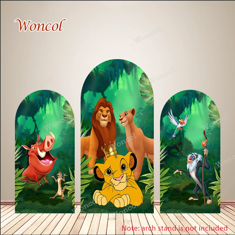 Disney Lion King King Arch Pozadie dieťa narodeniny Kardijný pozadie Jungle Forest obojstranný oblúkový oblúk na pozadie večierkov