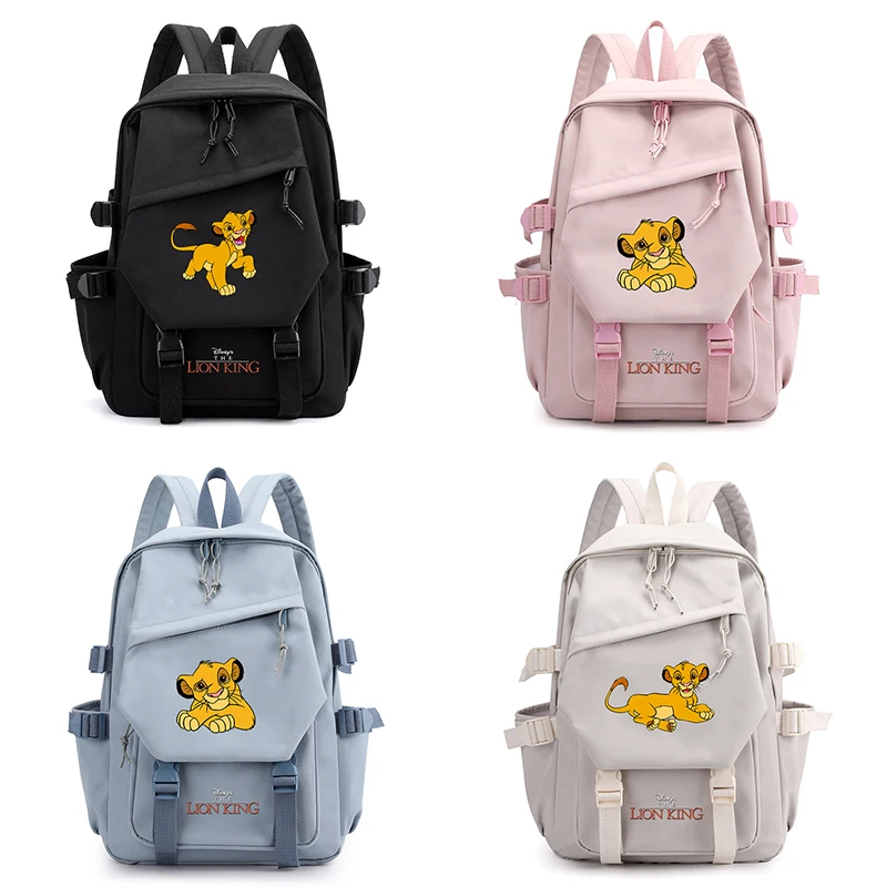 Disney Lion King Simba Men's Dámske batohy Teenager študent Rucksnack Girls Boys School Bags Travel Mochila