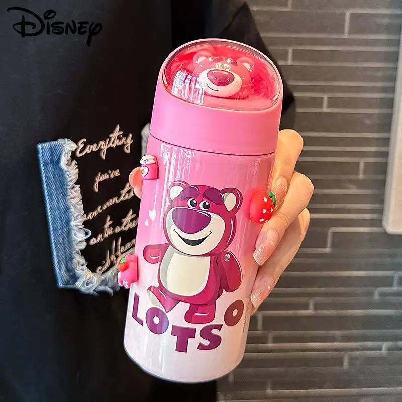 Disney Lotso mimozemský izolovaný pohár y2k Študent roztomilý malý prenosný rovný vodný šálky dievčenský karikatúra estetika 350 ml termos fľaša