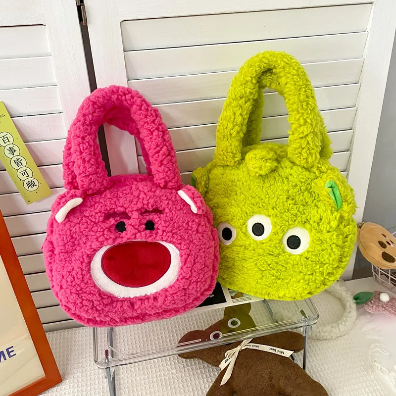 Disney Lotso Strawberry Bear Bags for Women roztomilý jahňací vrecko s veľkou kapacitou kawaii karikatúru vrecka Kórejská verzia Bolsos Handbag