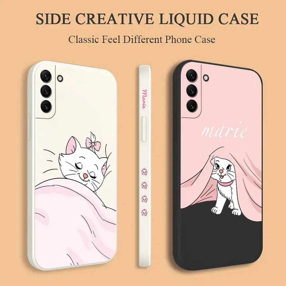 Disney Marie Cat Telefon Pase pre Samsung Galaxy S23 S22 S21 S20 Fe Ultra Plus 5G S11 S10E S9 S9 Plus Lite Liquid Silikone Cover