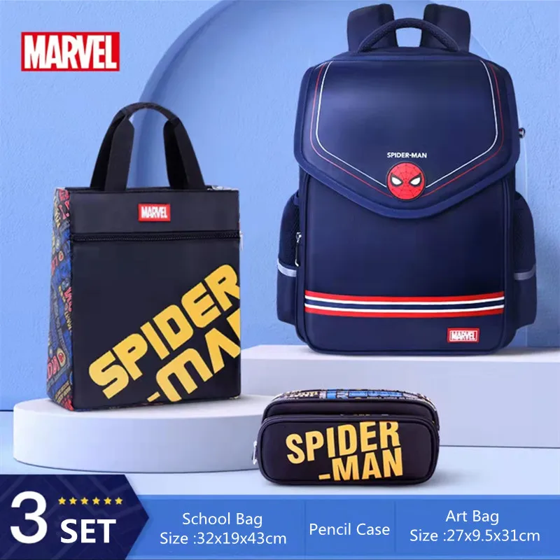 Disney Marvel School Bag pre chlapca primárne študentské rameno ortopedický batoh veľkej kapacity stupeň 1-6 pavúky kapitán Mochilas