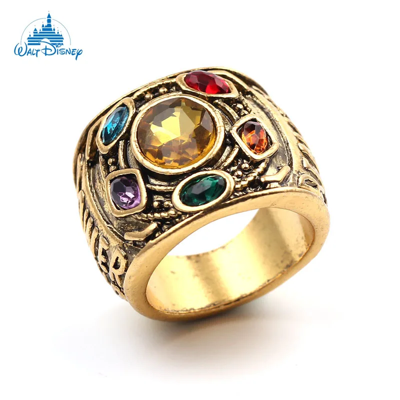 Disney Marvel super darebák Thanos zazvoní Infinity Stones prst šperky kreatívne vinobranie kamienok pre mužov