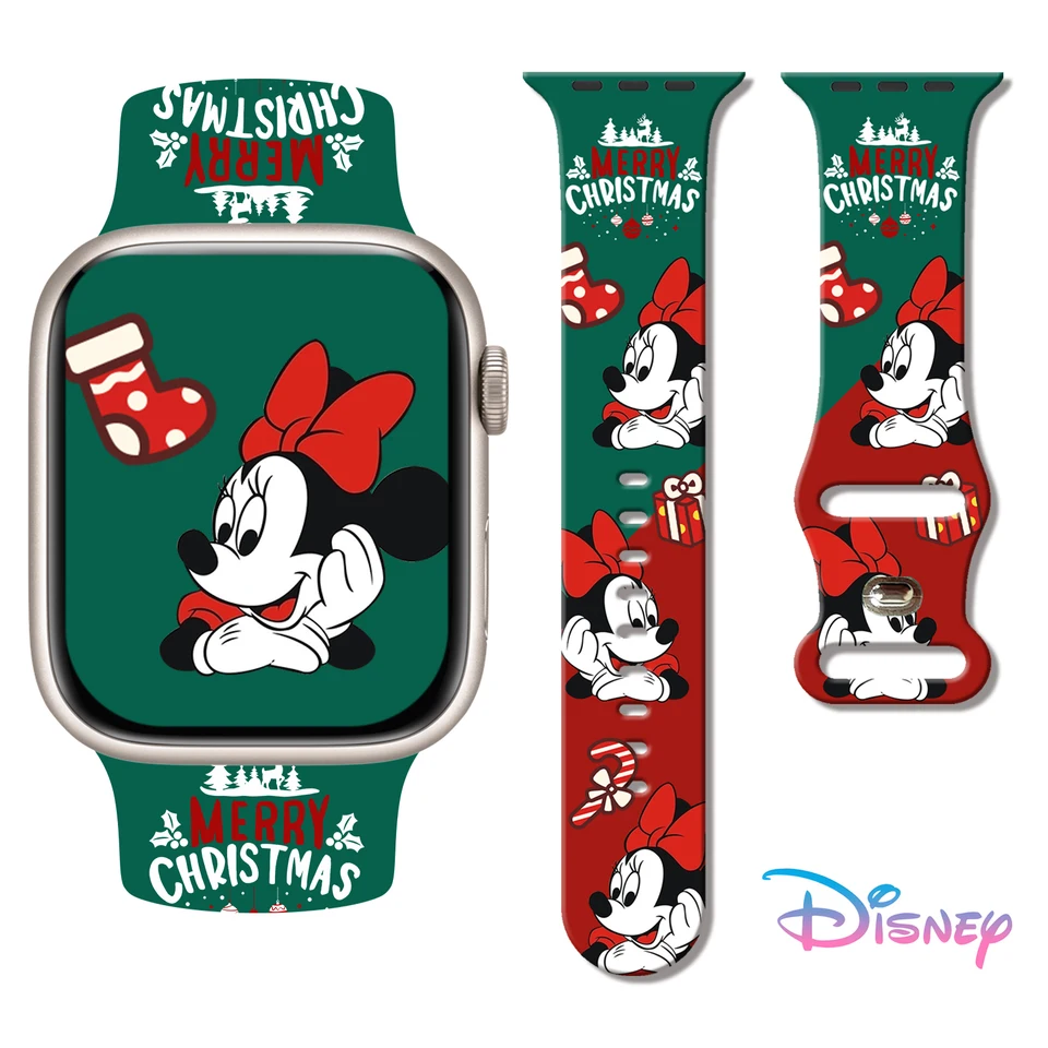 Disney Mich vianočný silikónový remienok pre Apple Watch 10 9 8 7 Band vymeniteľný náramok pre Iwatch 46 mm 44 mm 42 mm 41 mm hodinky